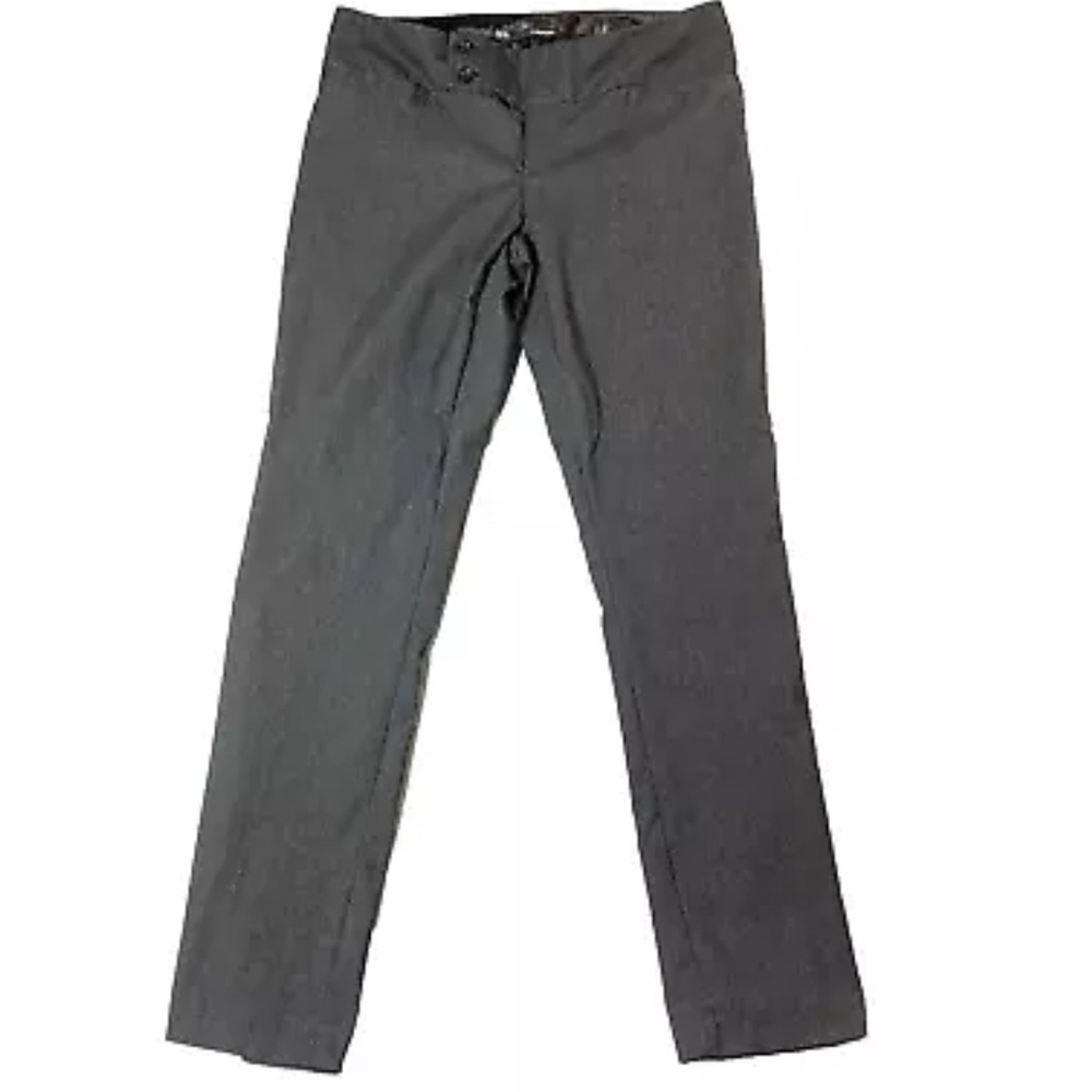 Maurices Dress Pants Women's 3/4 Gray Straight Leg Faux Pocket Business Slacks